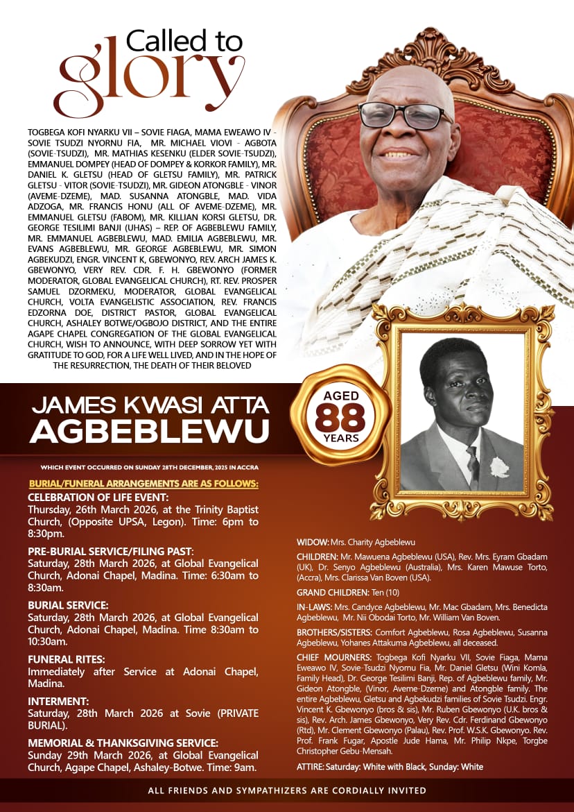 Obituary for the late James Agbeblewu